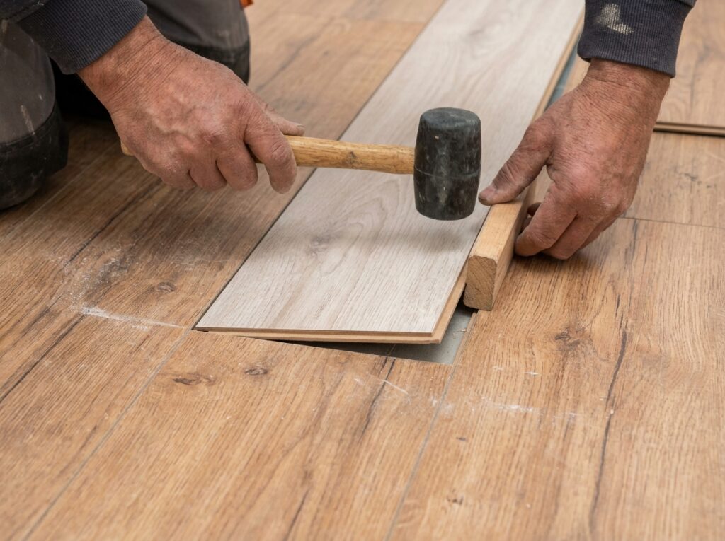 Einzelnes Laminatpaneel wird ersetzt