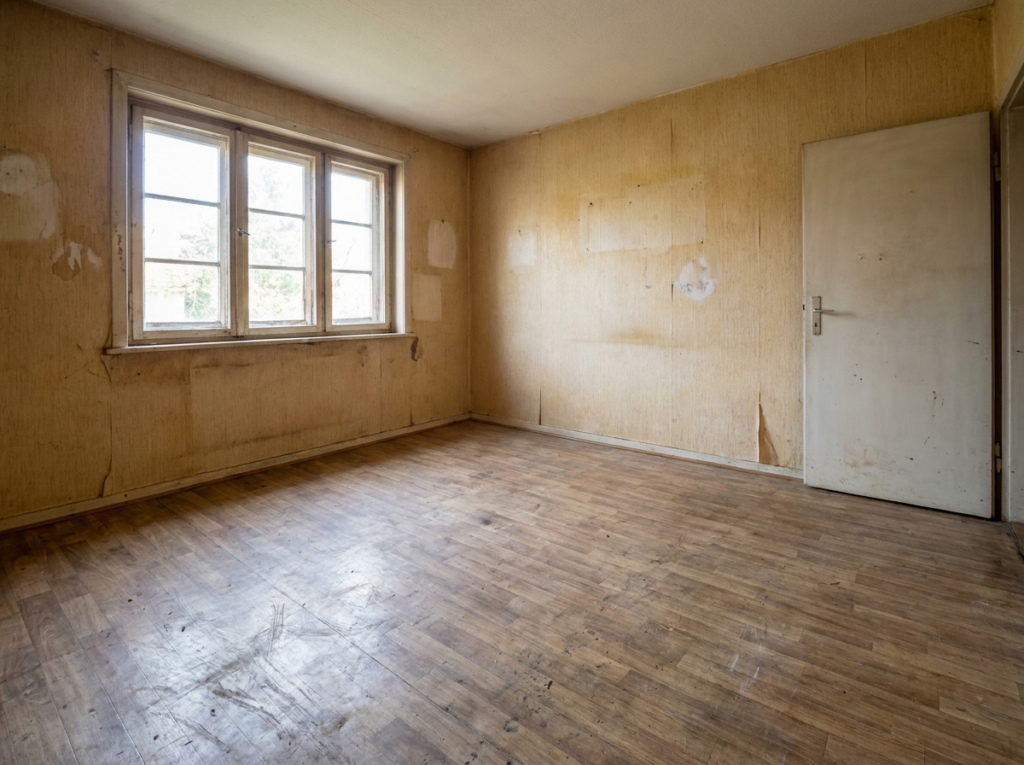 Wohnzimmer in Neukirchen vor der Renovierung — Maler Lauer